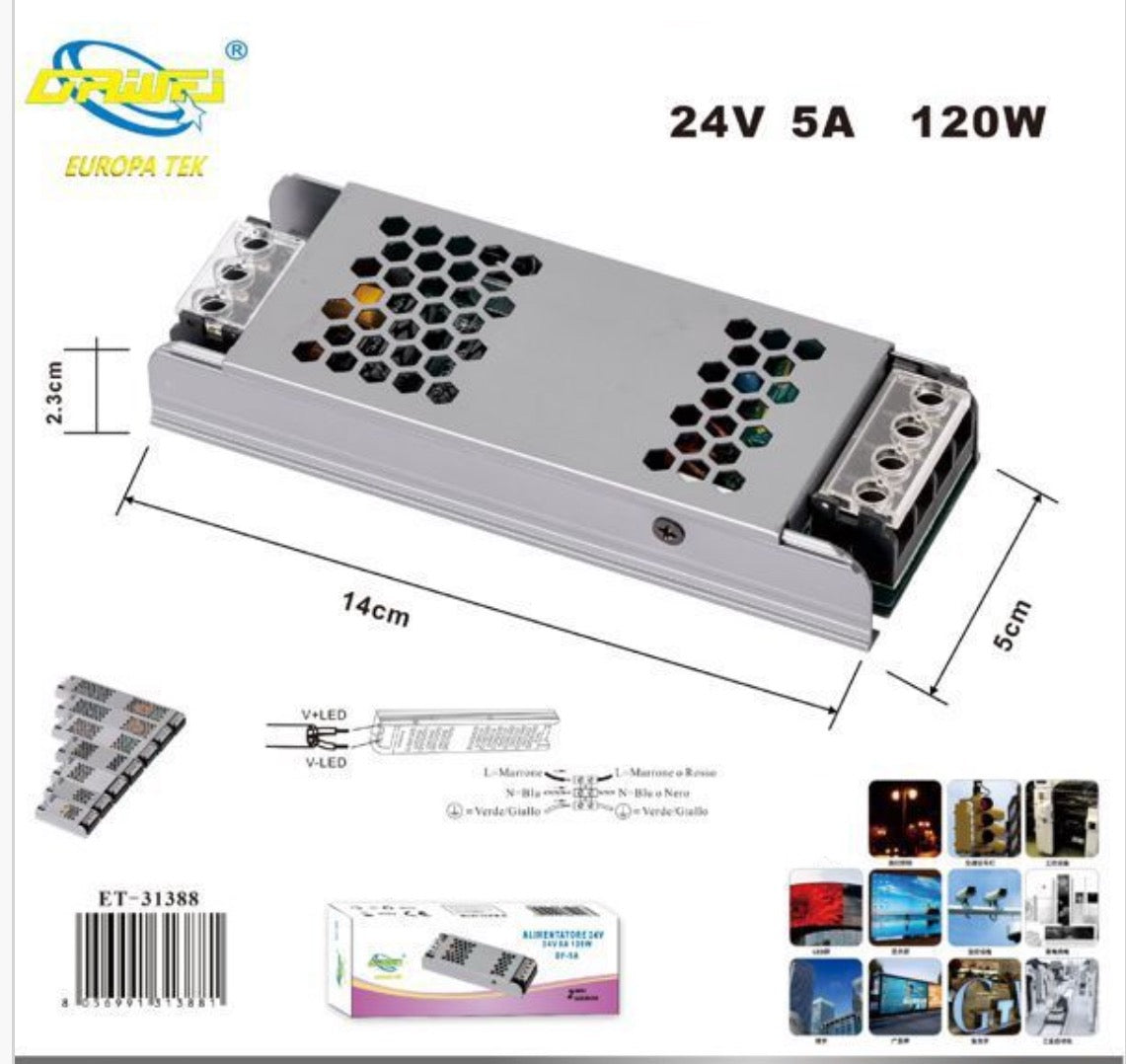 TRASFORMATORE ALIMENTATORE PER LUCI A LED 24V