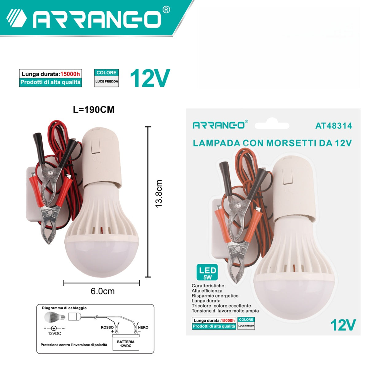 LAMPADA CON MORSETTI AT48314