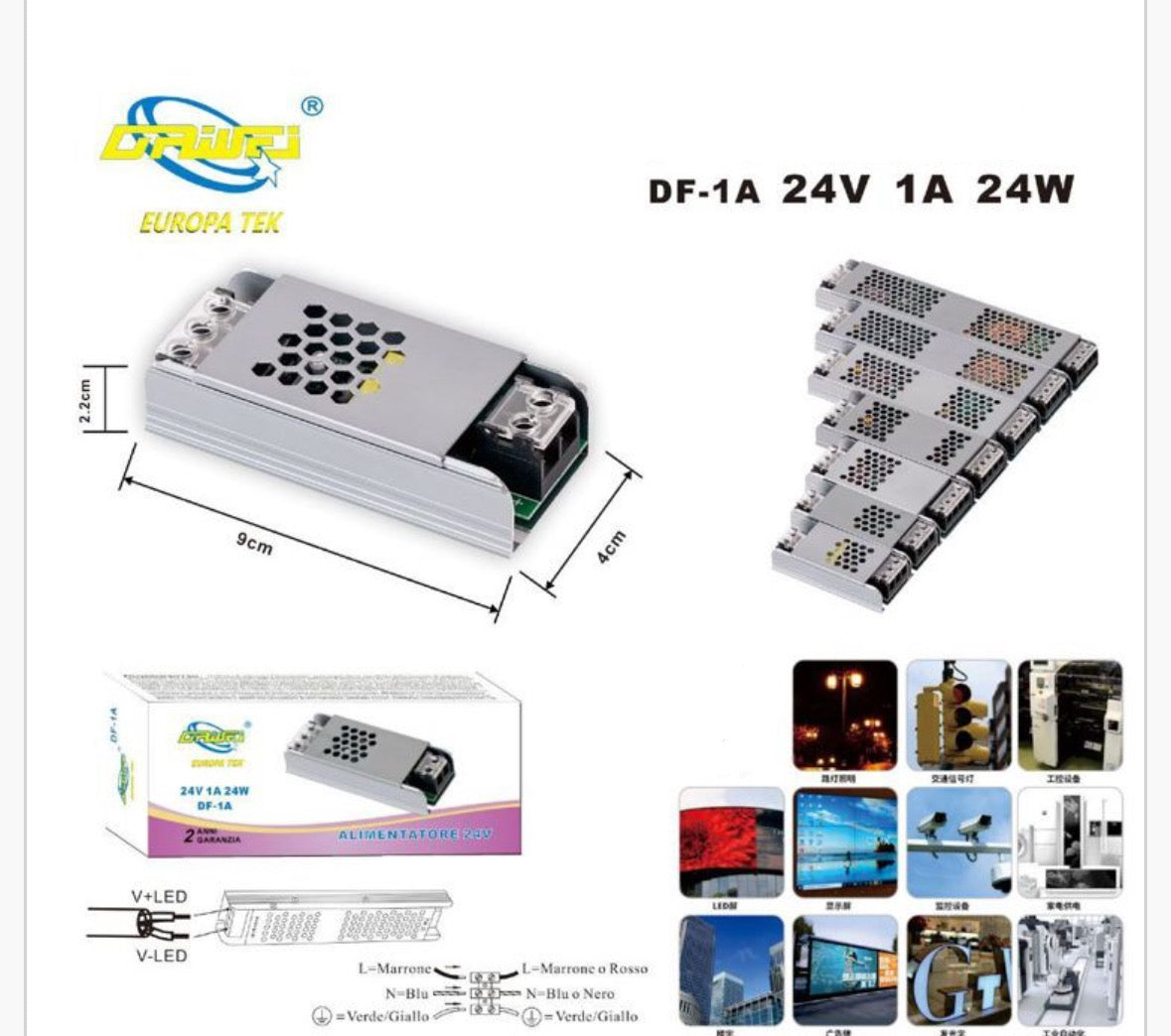 TRASFORMATORE ALIMENTATORE PER LUCI A LED 24V