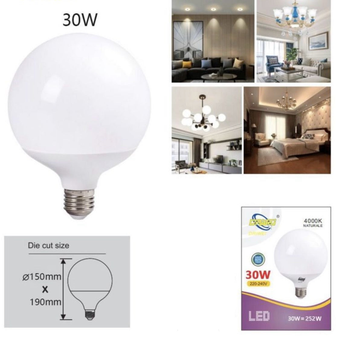 LAMPADINA GLOBO 30W