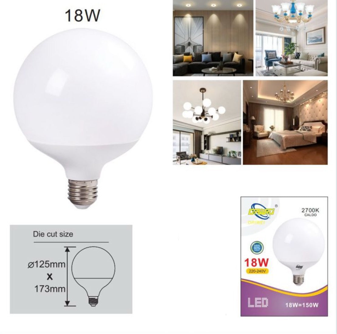 LAMPADINA GLOBO 18W