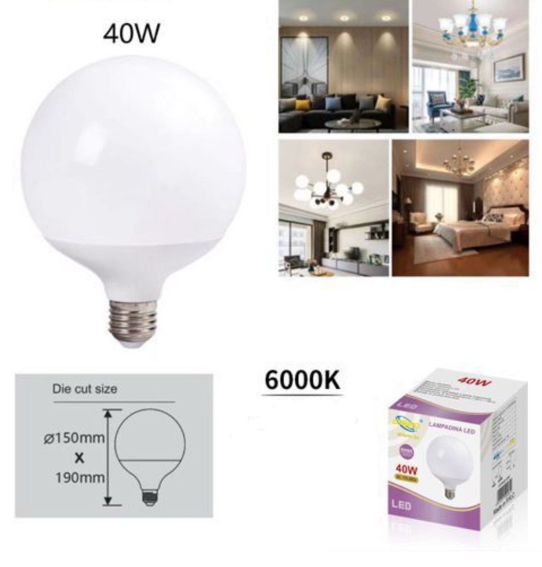 LAMPADINA GLOBO 40W