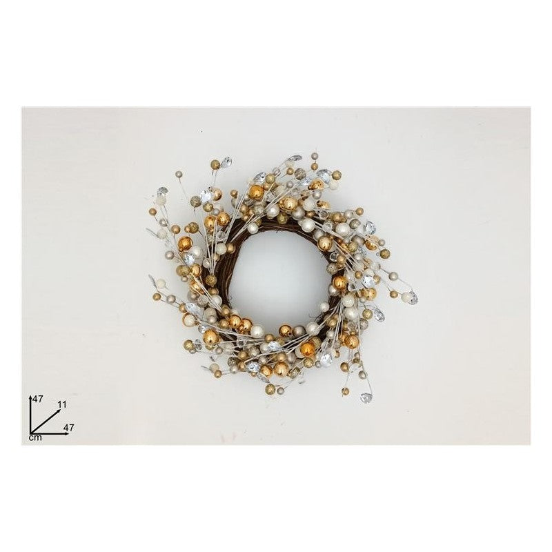 DIETROPORTA TONDO IN LEGNO CON PALLINE E DIAMANTI