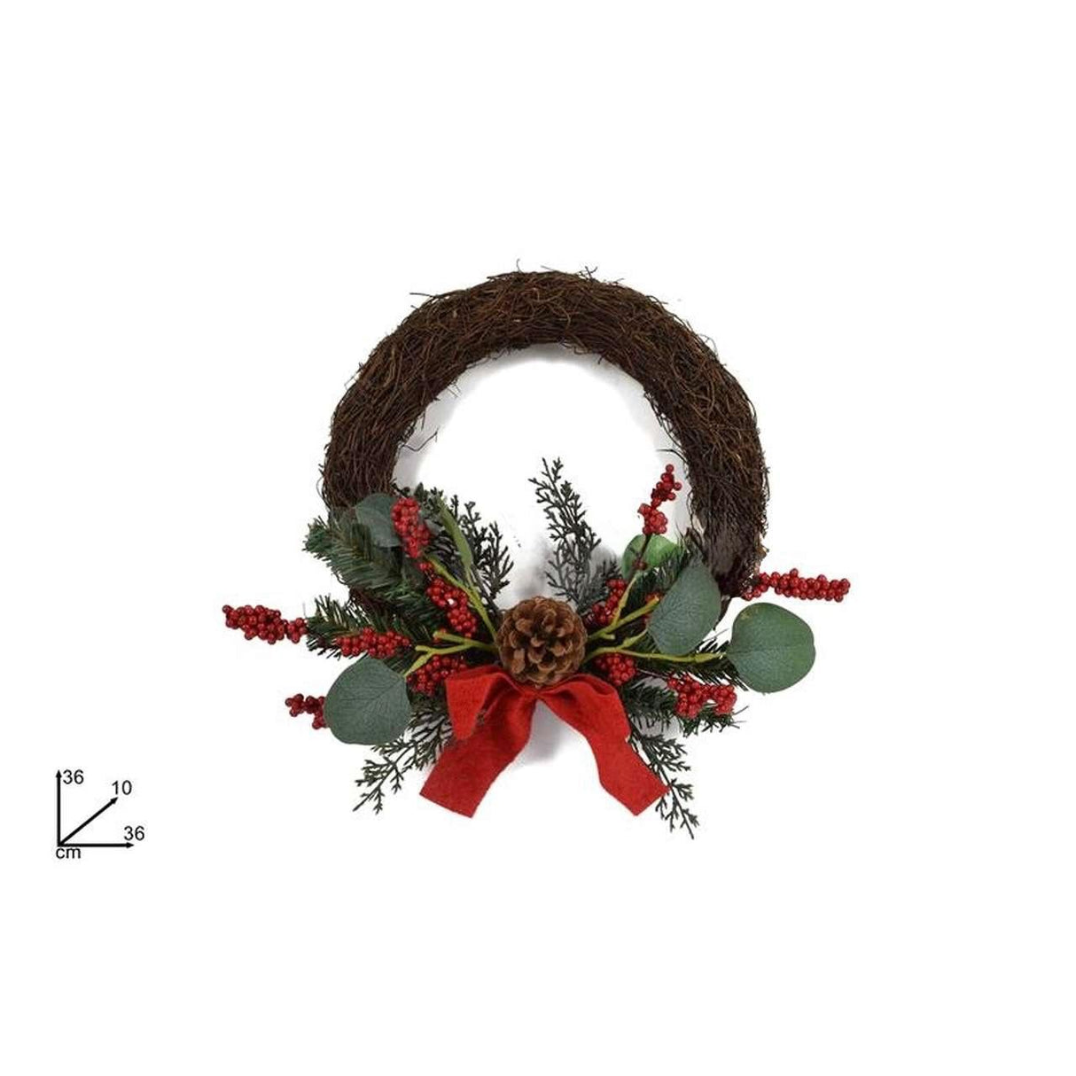 GHIRLANDA CON FIOCCO BACCHE E PIGNA