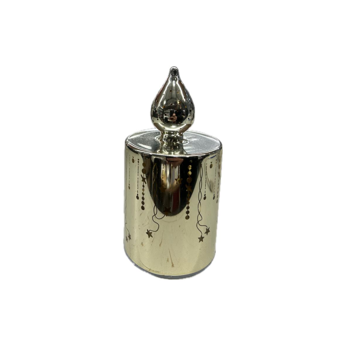 CANDELA IN VETRO CON STELLE TRAFORATE