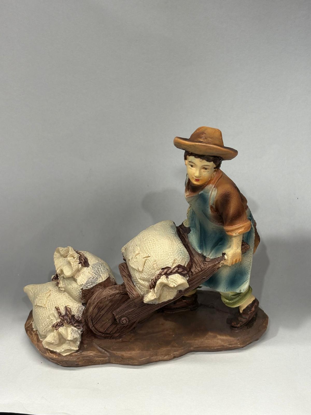 UOMO CON CARRETTO CM 10