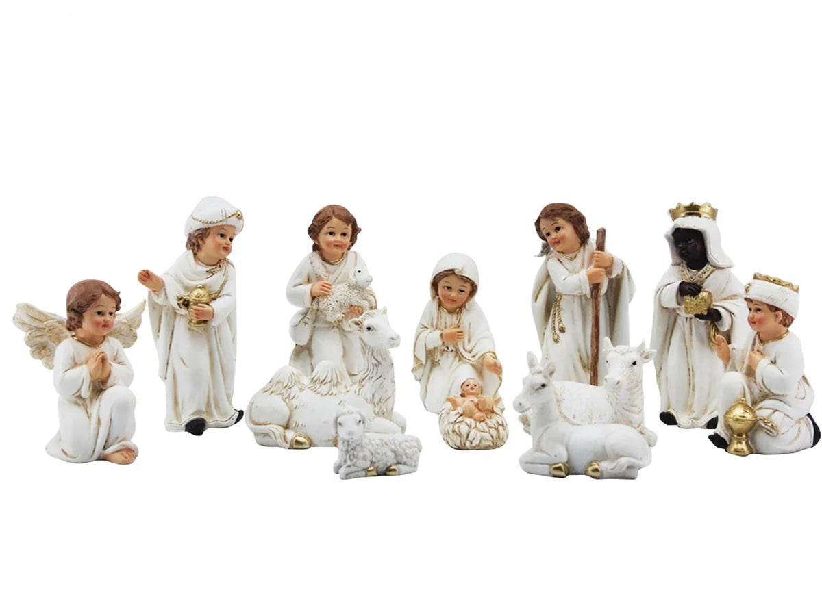 NATIVITÀ STILE ANGIOLETTI DI BETLEMME 11 PZ CM 14