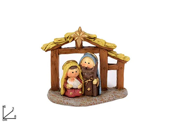 NATIVITÀ CON CAPANNA 6CM