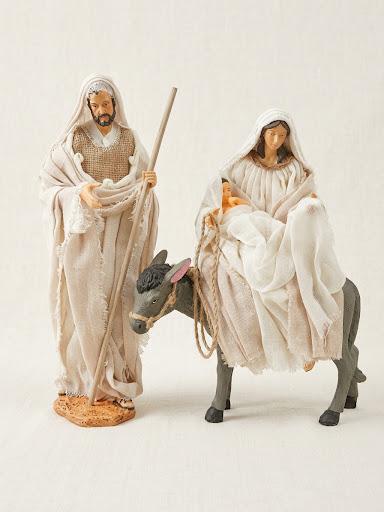 NATIVITÀ 2 PZ CON ASINELLO CM 33
