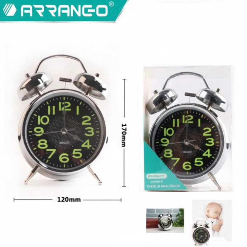 SVEGLIA ANALOGICA ARRANGO CON CAMPANE