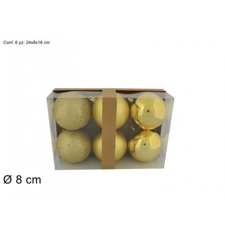 BOX SFERE  ORO LUCIDE/ GLITTER/ PERLATE