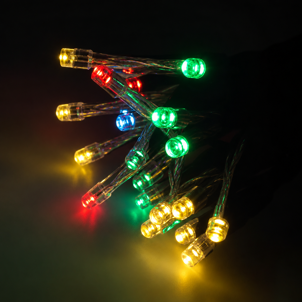 10 LED A BATTERIA FILO TRASPARENTE EURO NATALE