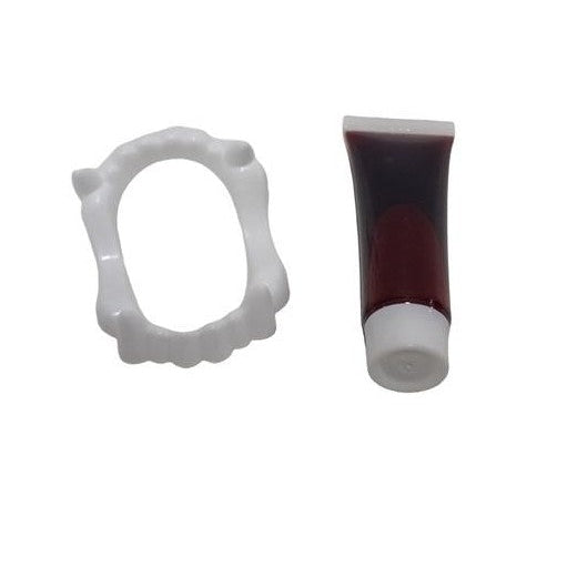 DENTIERA VAMPIRO CON SANGUE