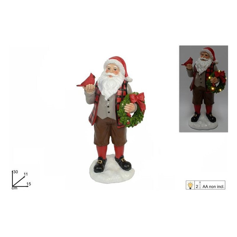 BABBO NATALE CON GHIRLANDA LUMINOSA