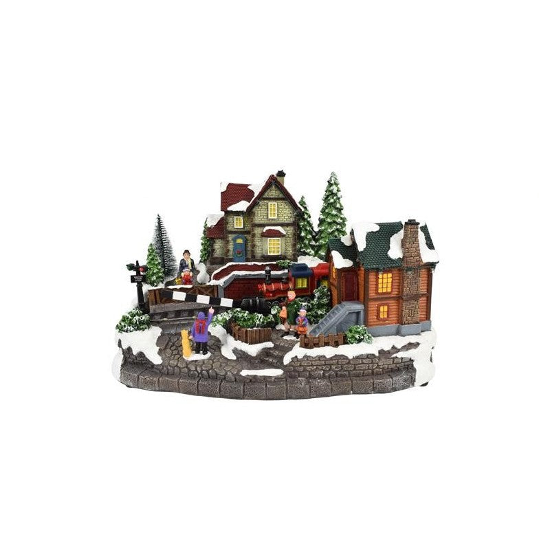 GIOSTRA STAZIONE CON TRENO IN MOVIMENTO