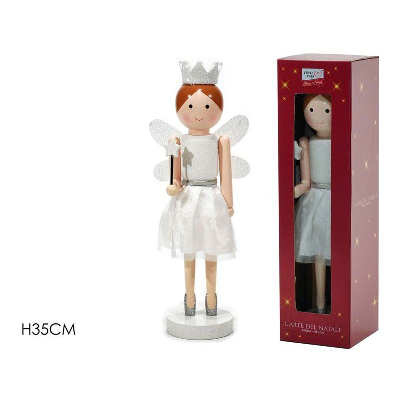 FATINA IN LEGNO CON GLITTER 35CM