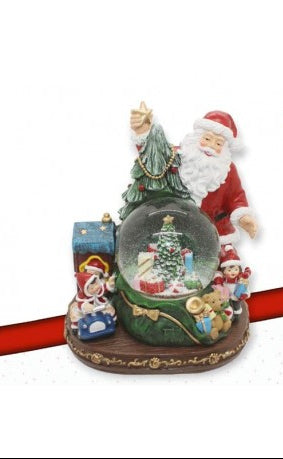 AMPOLLA CON BABBO NATALE E ALBERO