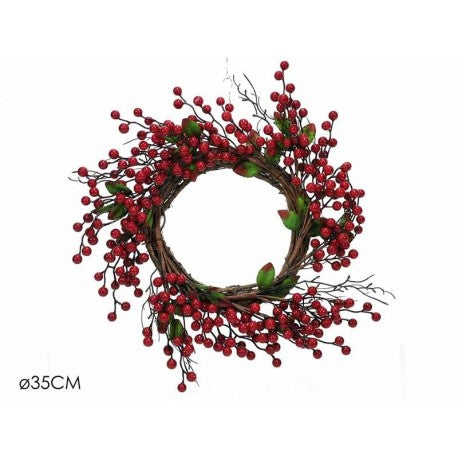 GHIRLANDA CON BACCHE ROSSE