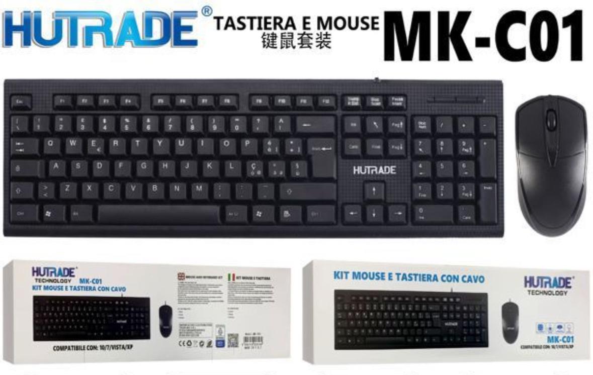 KIT MOUSE E TASTIERA CON CAVO