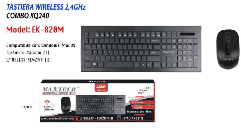 TASTIERA E MOUSE WIRELESS