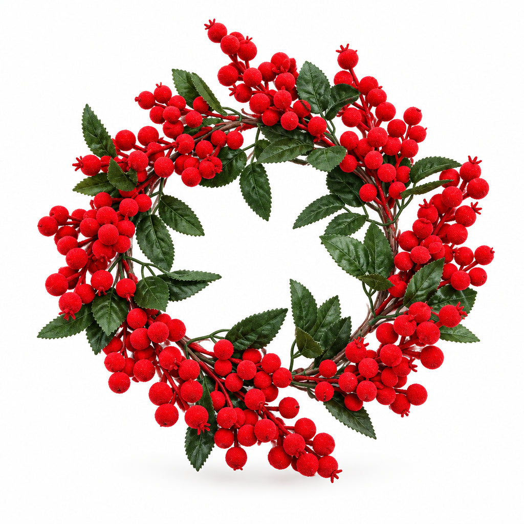 GHIRLANDA CON BACCHE ROSSE VELLUTATA