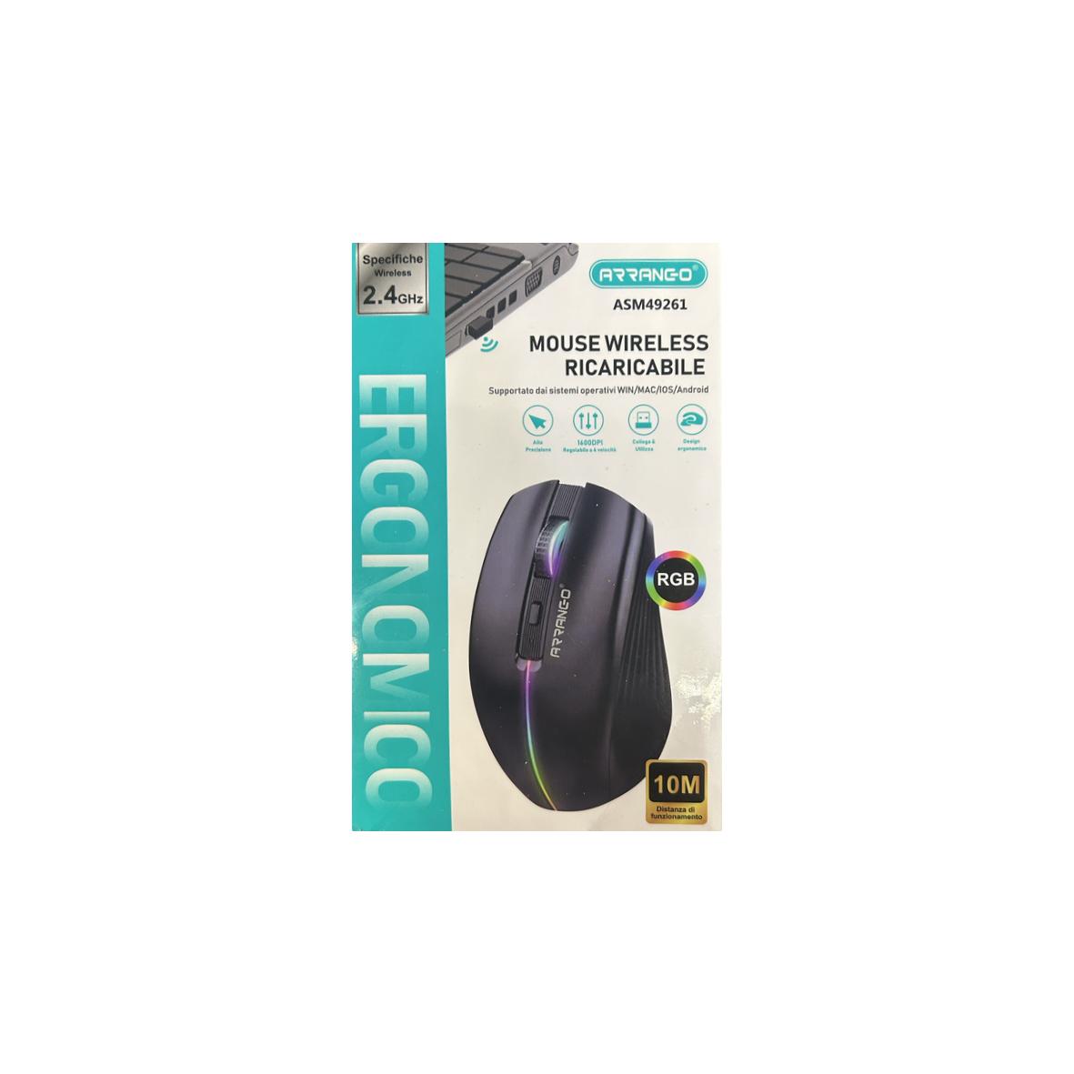 MOUSE WIRELESS RICARICABILE RGB