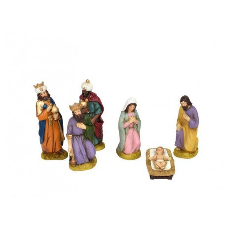 NATIVITÀ 6 PZ CM 15 CON ABITI COLORATI