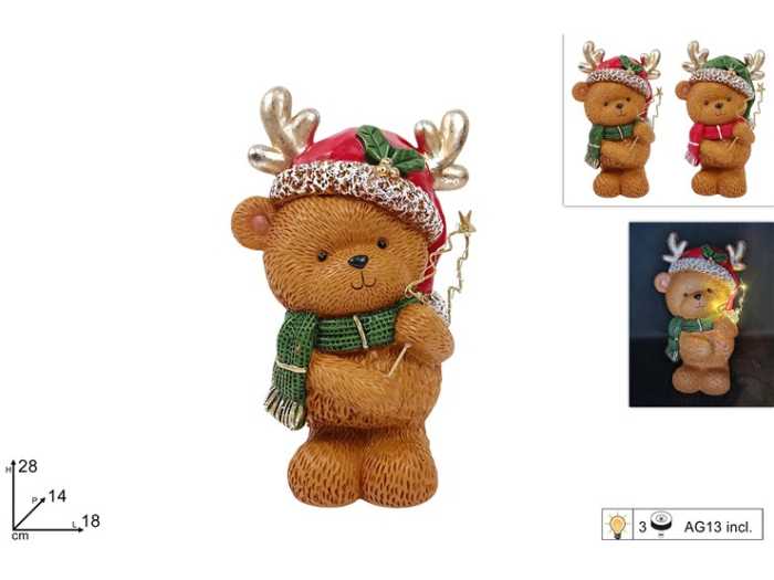 ORSETTO CON ALBERO LUMINOSO 2 ASS.