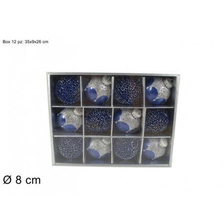 12 SFERE CM 8 BLUE SIVER