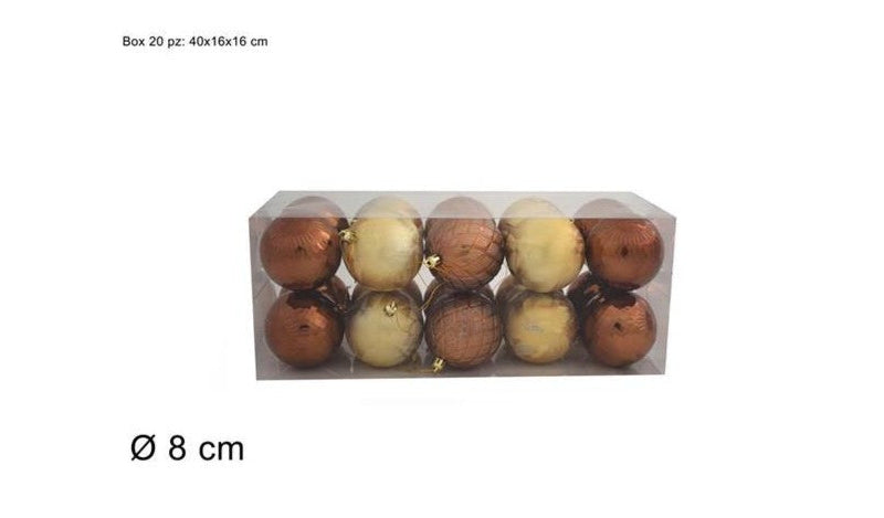 20 SFERE MARRONE E ORO