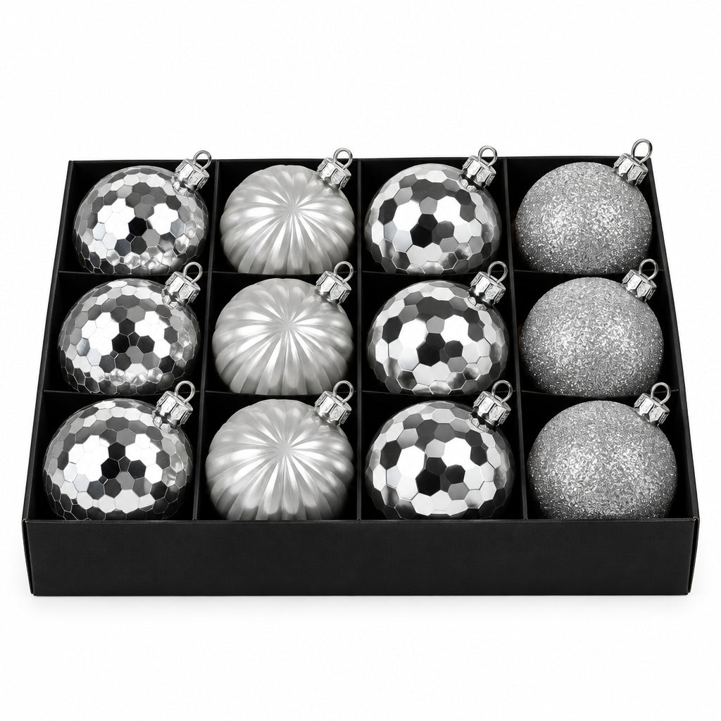 12 SFERE SILVER 8 CM