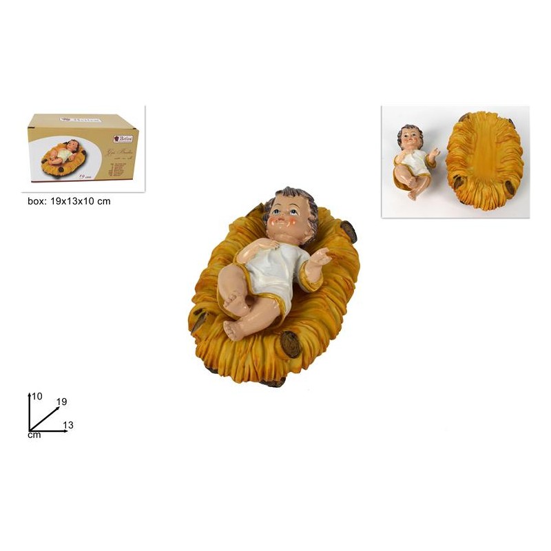 GESÚ BAMBINO CON CULLA CM 19 IN POLIRESINA