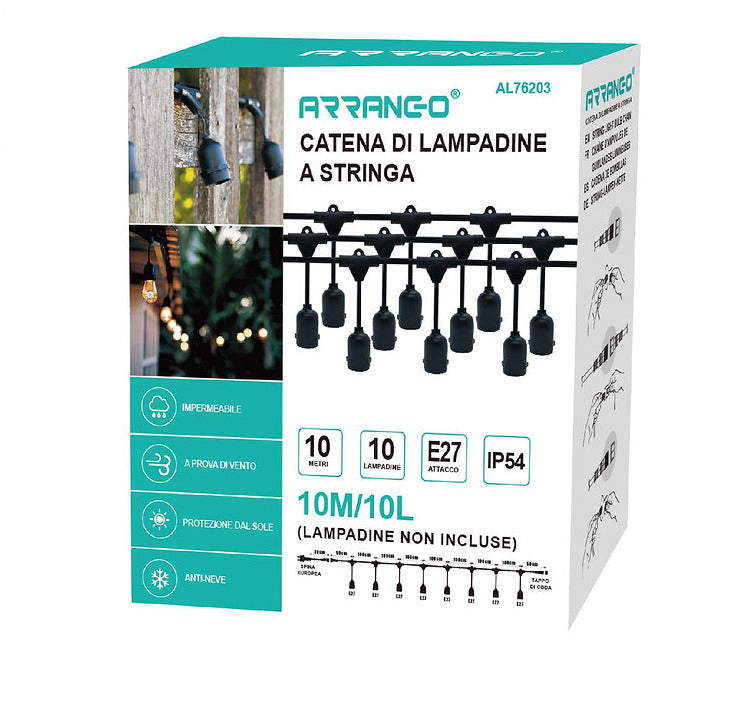 STRINGA DI LAMPADINE A STRINGA PORTALAMPADA E27