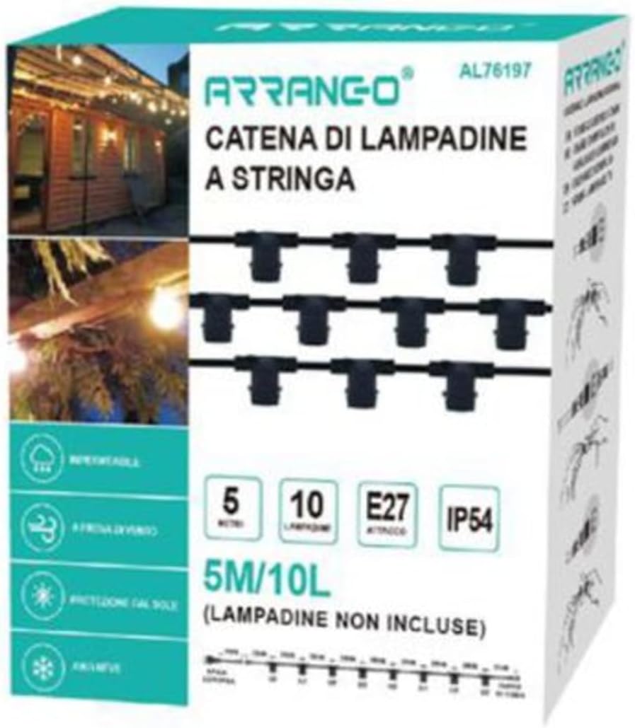 STRINGA DI LAMPADINE A STRINGA PORTALAMPADA E27