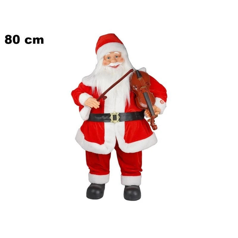 BABBO NATALE SONORO CON VIOLINO 80CM