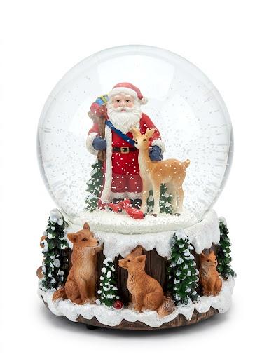 AMPOLLA CON BABBO NATALE NEL BOSCO
