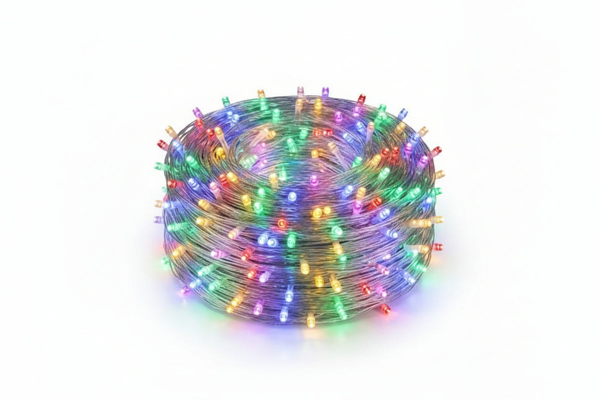 500 LED RGB +  BIANCO CALDO FILO TRASPARENTE