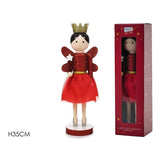 FATINA IN LEGNO CON GLITTER 35CM