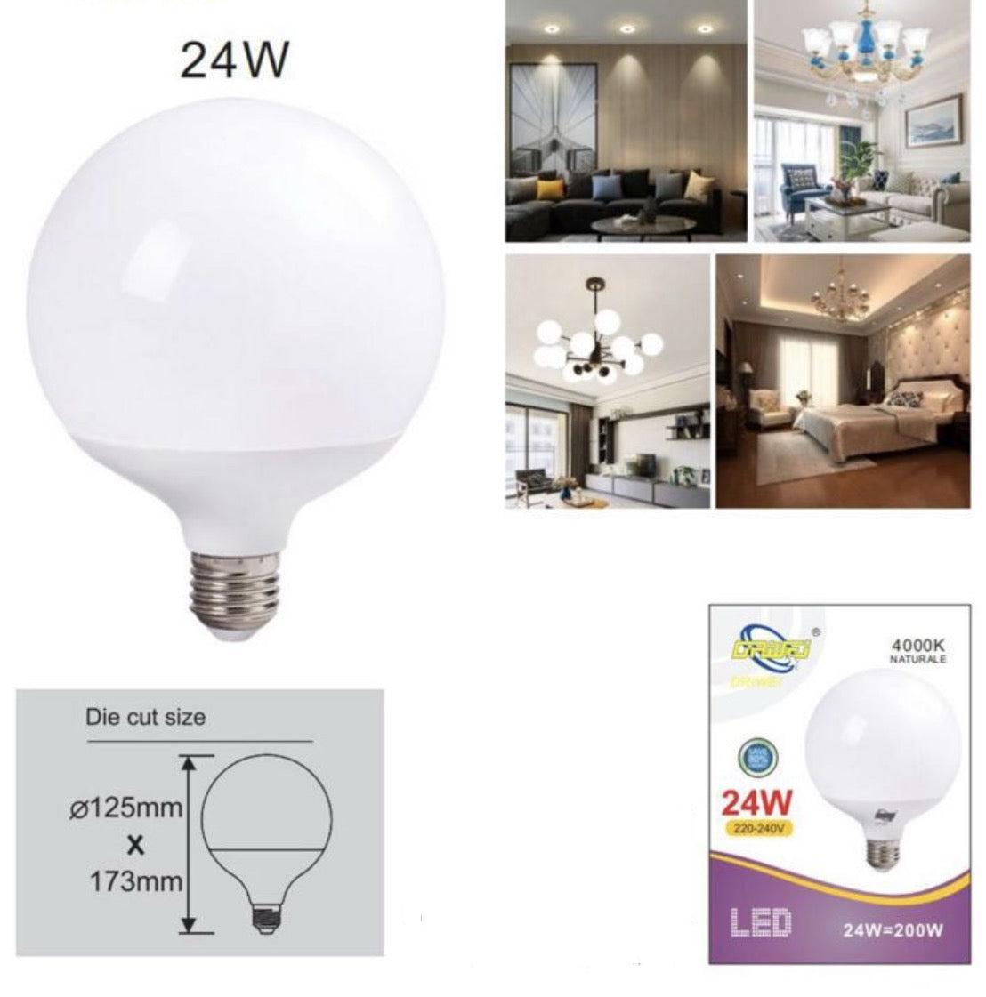 LAMPADINA GLOBO 24W
