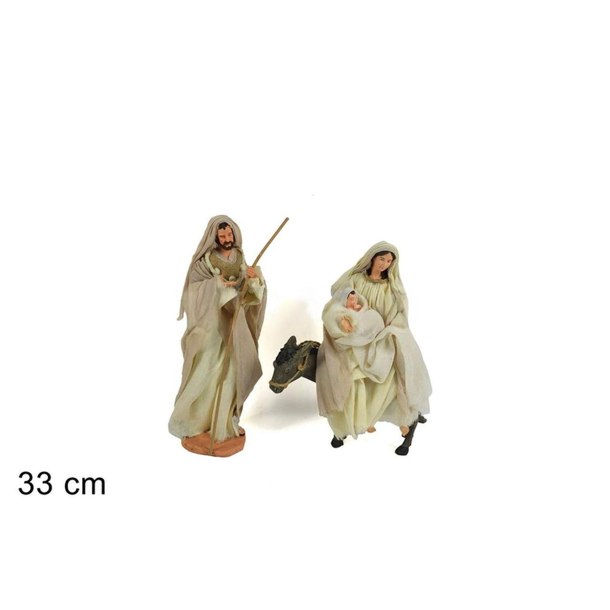 NATIVITÀ 2 PZ CON ASINELLO CM 33