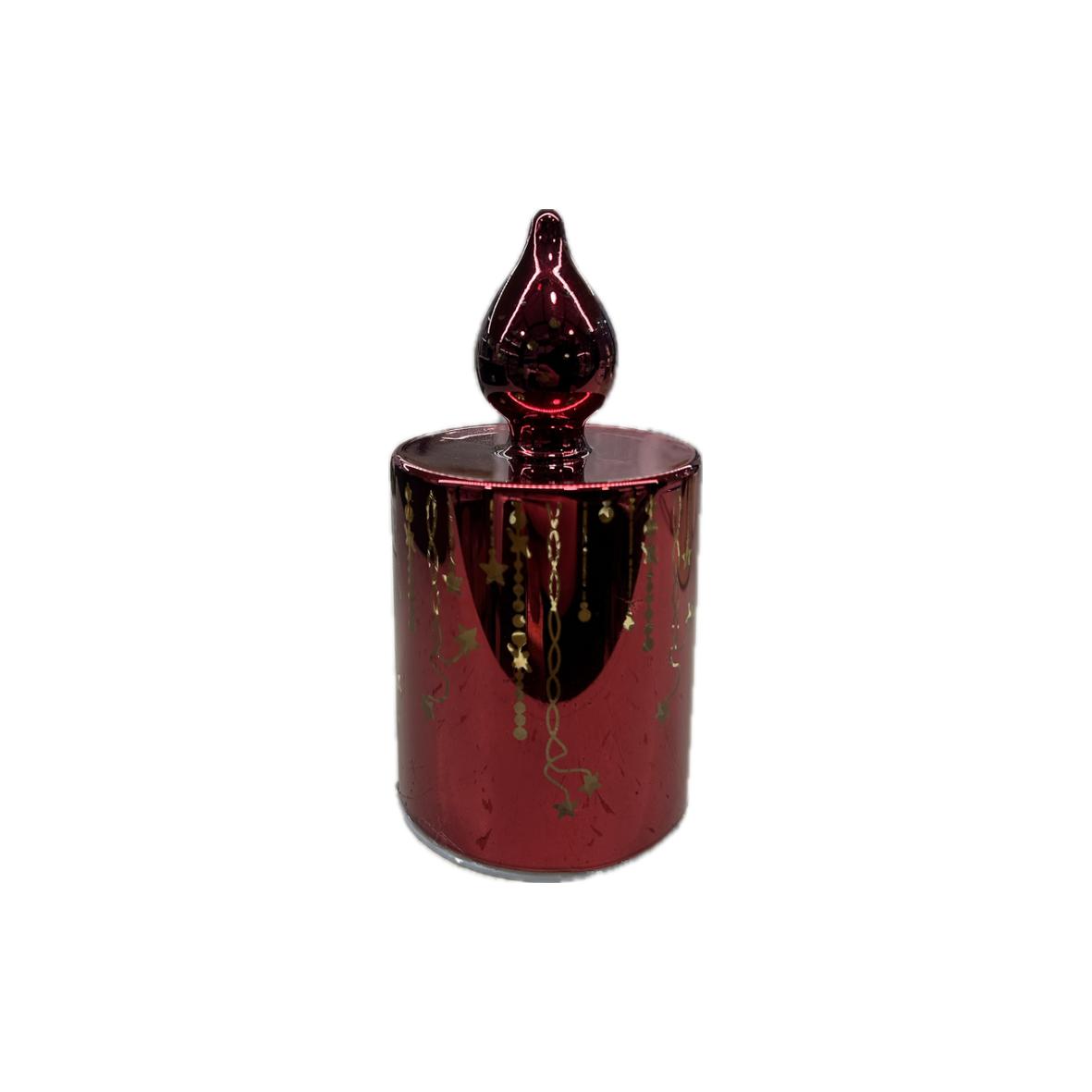 CANDELA IN VETRO CON STELLE TRAFORATE