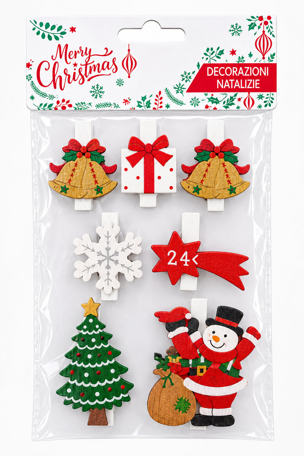 MOLLETTE  CHIUDIPACCO NATALIZIE SET 7 PZ