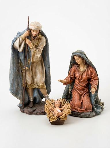 NATIVITÀ MANTO AZZURRO 3 PZ CM 30