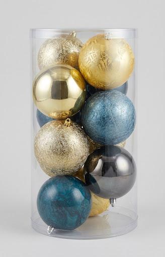 SFERE ORO E BLU 10CM