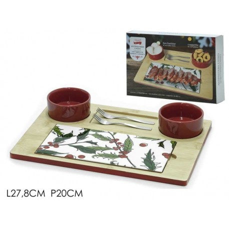 ANTIPASTIERA 2 POSTI CON FORCHETTINE