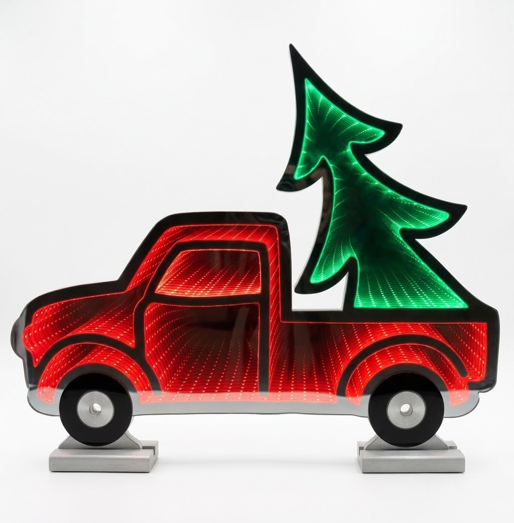 CAMIONCINO CON ALBERO LUMINOSO 3D