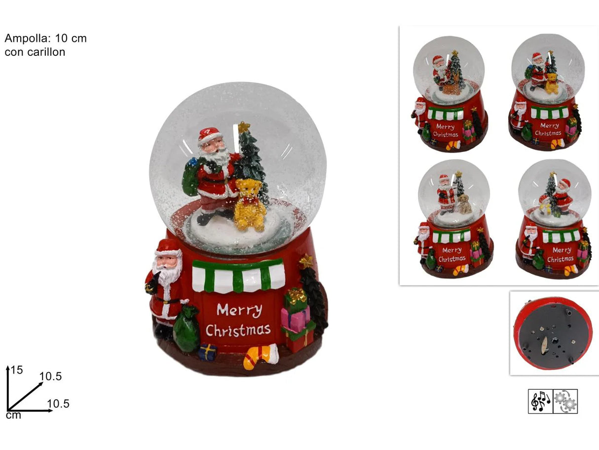 AMPOLLA CON BABBO NATALE 4 ASS.