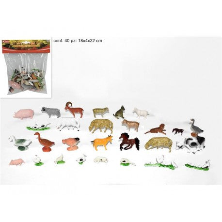 BUSTA 40 ANIMALI ASSORTITI IN PLASTICA