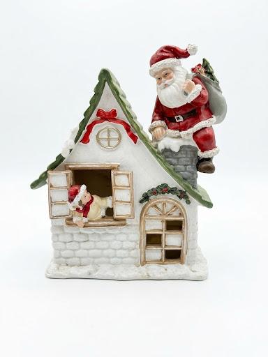 CASETTA LUMINOSA CON BABBO NATALE