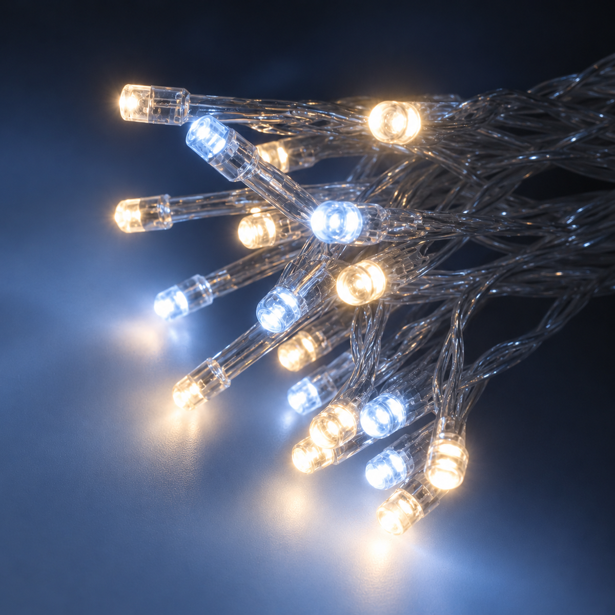 20 LED A BATTERIA FILO TRASPARENTE